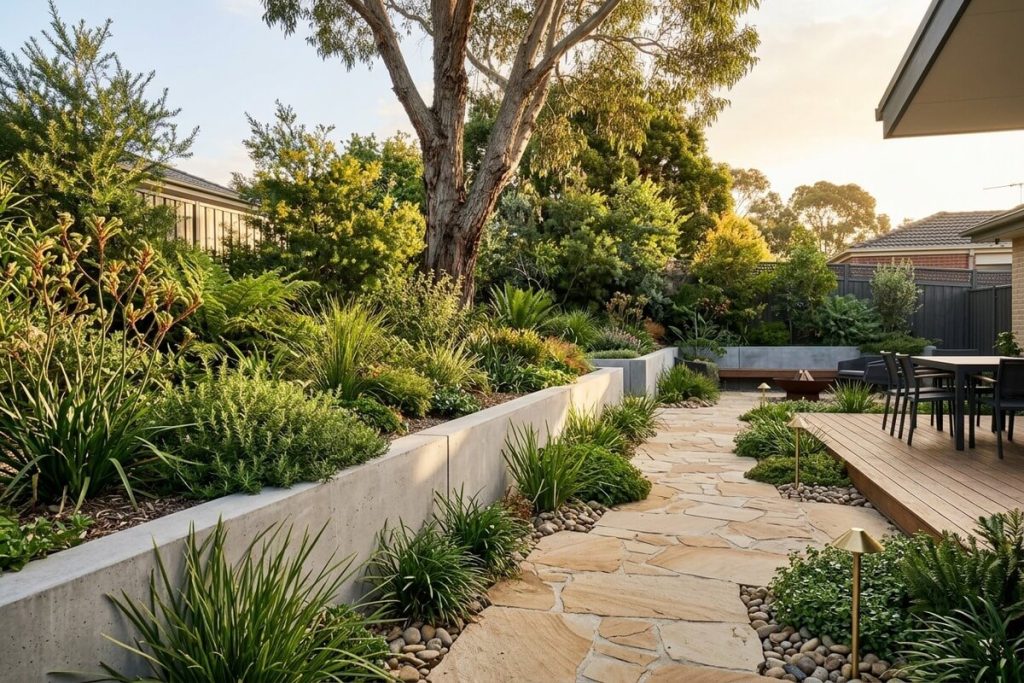 Blending Natural And Modern Materials In Melbourne Landscaping For A Balanced Outdoor Design
